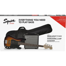 Fender Squier Affinity PJ Bass Pack, Brown Sunburst